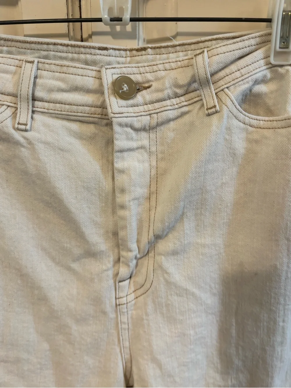 G. Label Wide Leg Cream Denim Jeans. Size 29 - Picture 10 of 10